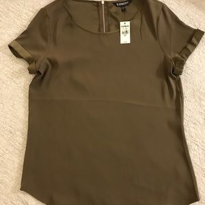 Express Green Zip Back Blouse